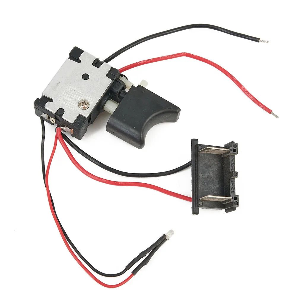 

21-25 В постоянного тока, переключатель управления электрической дрелью, беспроводной триггерный переключатель с небольшим освещением для электроинструментов 5,5 х 4 х 1 см