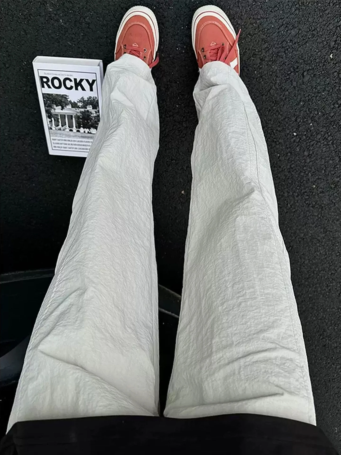 Quick Dry Ice Silk Men's Summer Thin Sport Pants Breathable Mesh Casual Straight Leg Trousers Lightweight Cooling Sensation