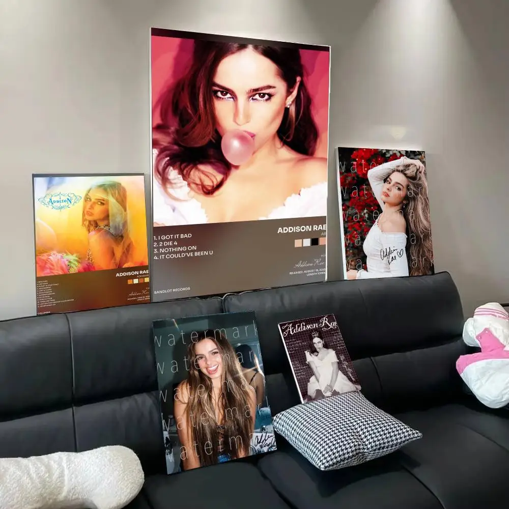 Pop Singer A-Addison Rae Poster Wall Art Poster Print Decorative Artwork for Bedroom Living Room Office Home Decoration