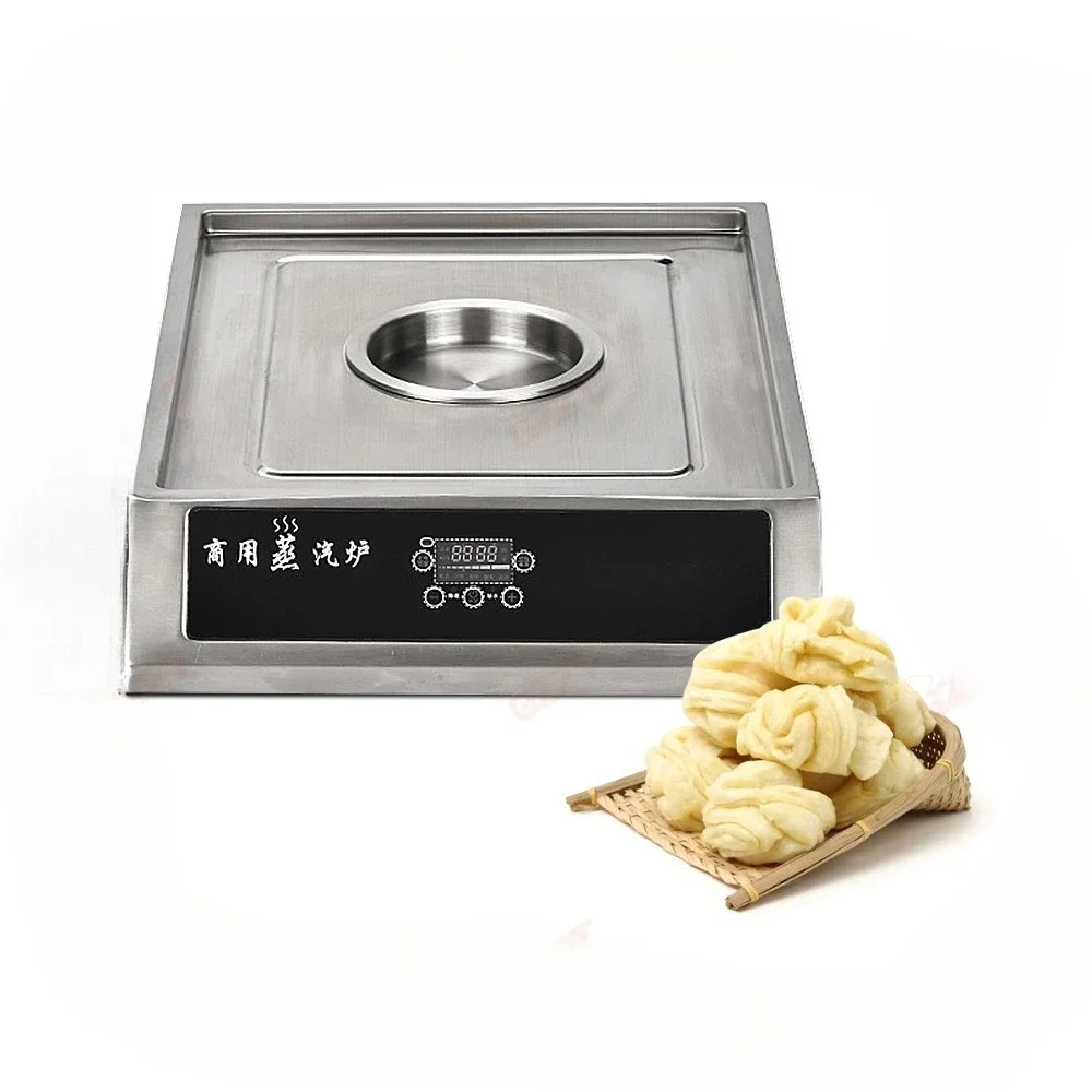 Table Top Food Warmer Bamboo Steamer Commercial Single Double Holes Electric Bun Steaming Machine Shao-mai Dumpling Bun Steamer