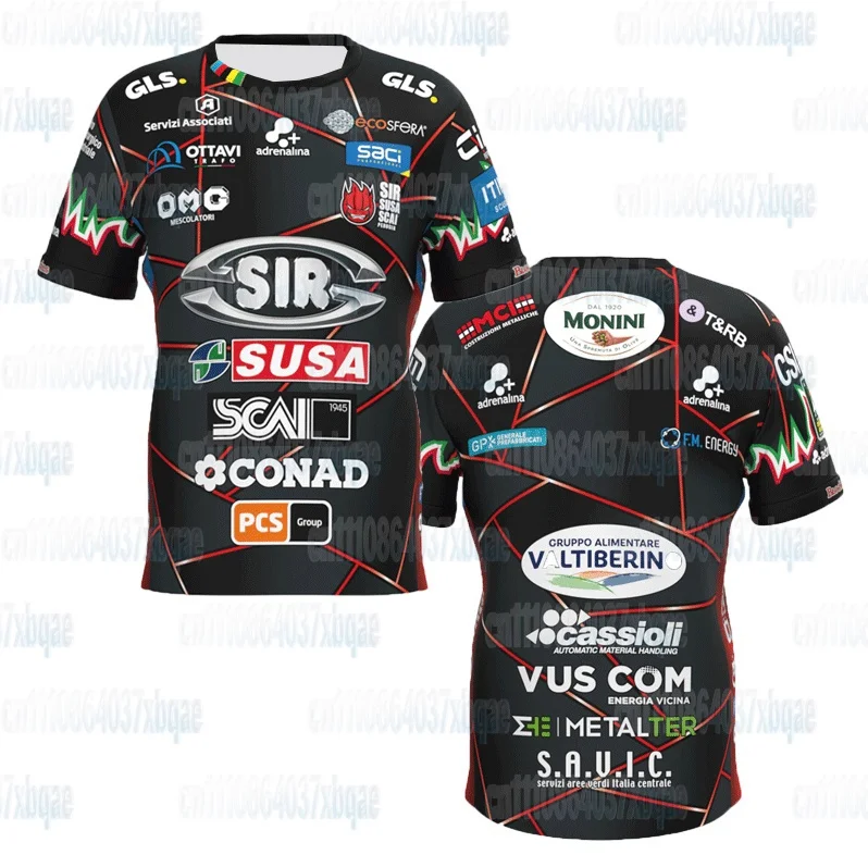 Sir Susa Scai Perugia Volleyballtrikot Kurzarm-Sport-T-Shirt Teamuniform Atmungsaktiv Schnelltrocknend Training Familienoutfit – Detail 11