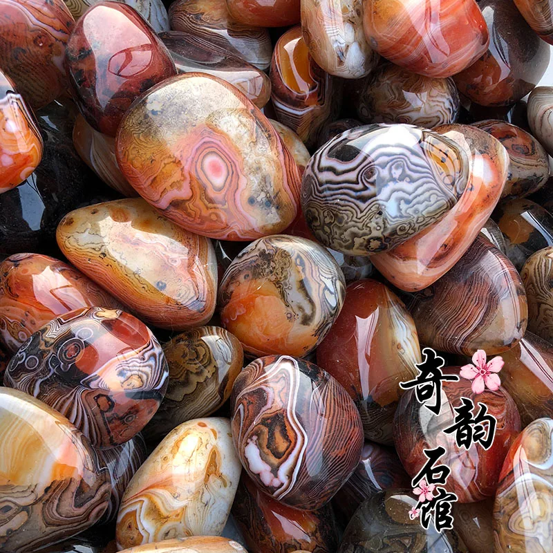 Madagascar Sardonyx Agate Rough Stone Rare Stone Hand Pieces Pattern Line Stripe Stone Fish Tank Stone Ornamental Stone Zen