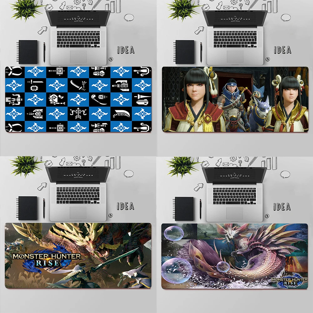 Monster Hunter Rise Gaming Mouse Pad Large Mouse Pad PC Gamer Computer Mouse Mat Big Mousepad XXL Keyboard Desk Mat Mause Pad