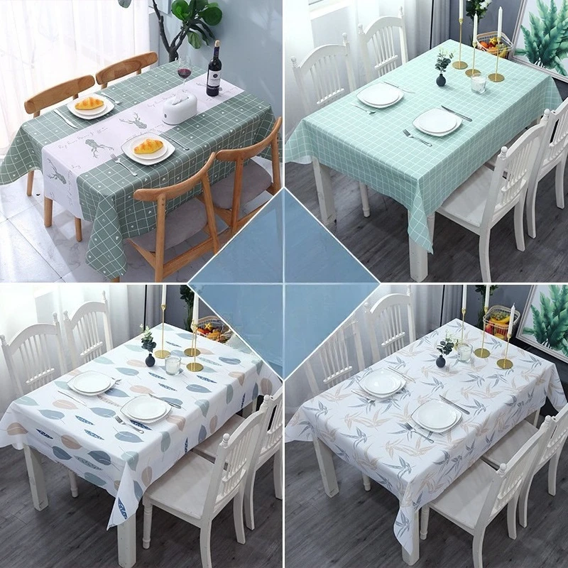 PEVA Material Tablecloth, Dining Table, and Seat Cushion, Waterproof and Oil Resistant Rectangular, Lightweight and Luxurious
