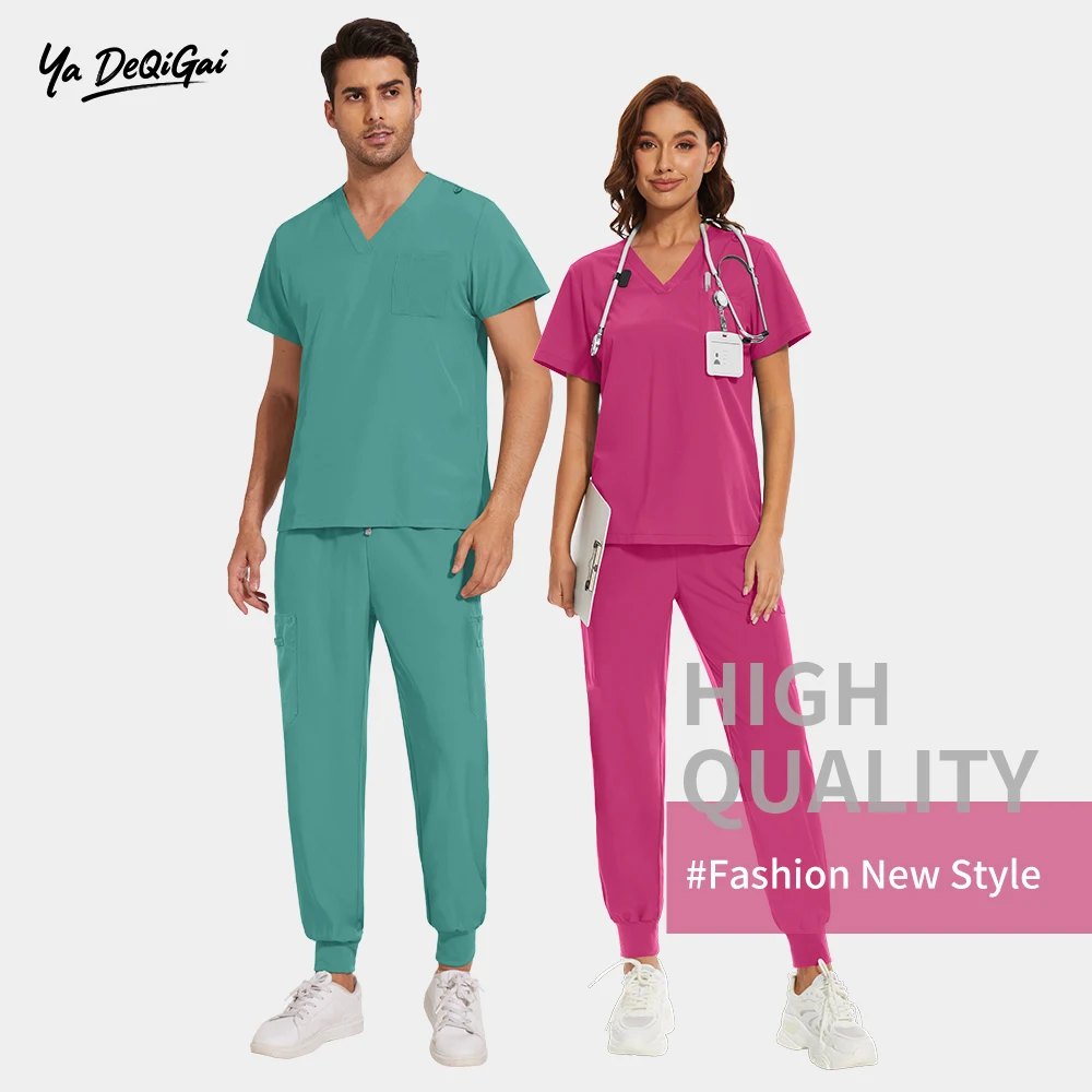 

Unisex Scrub Sets Medical Clothing for Women Men Uniform Spa Soft Nursing Articles Multicolour Jogger Set Nurse Clinical Uniform