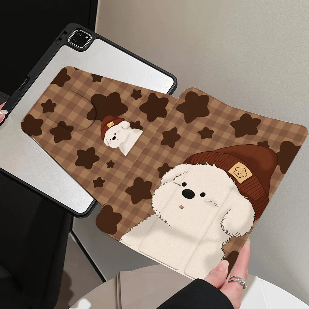 

Brown-hatted Bear Table Case For Samsung Tab A9 A11 Plus S9 Plus S9 FE Plus S10 Plus S7 Plus S8 Plus A8 S7 FE Tab S6 Lite Cover