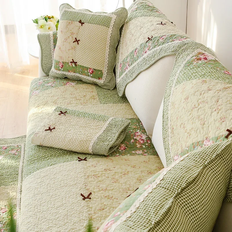Rural Floral Sofa Cover Fabric Non Slip and Non Shifting Sofa Cushion Cover Soft Warm Wear-resistant Suitable for All Seasons