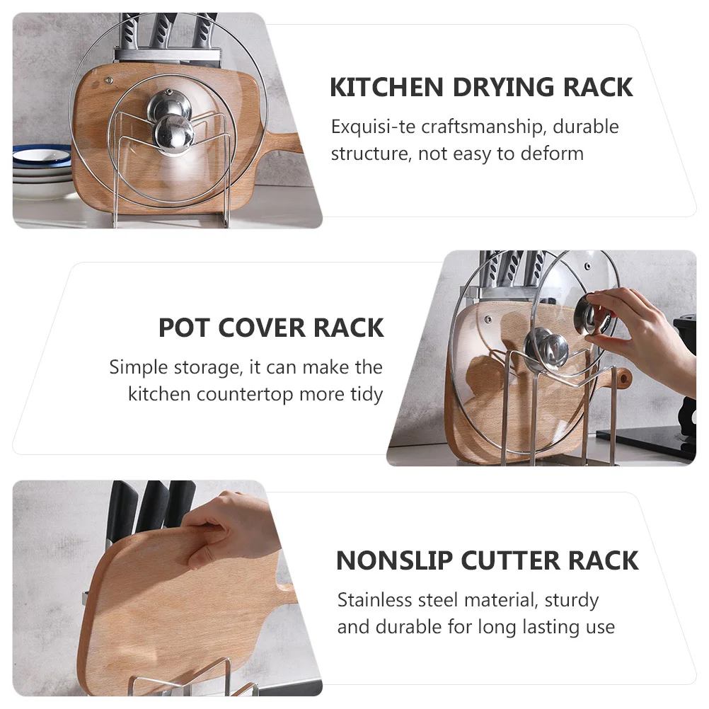 

Nonslip Stainless Steel Knife Rack Washable Kitchen Storage Drying Multipurpose Wearresistant Silver Nonslip Storage Rack