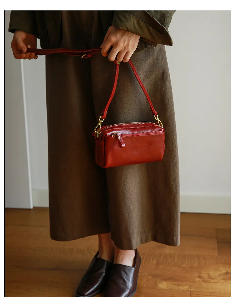 PNDME lässige Vintage-Umhängetasche aus Rindsleder, erste Schicht, Damenhandtasche, modisches Design, handgefertigt, echtes Leder, Damen-Crossbody-Tasche. – Detail 12
