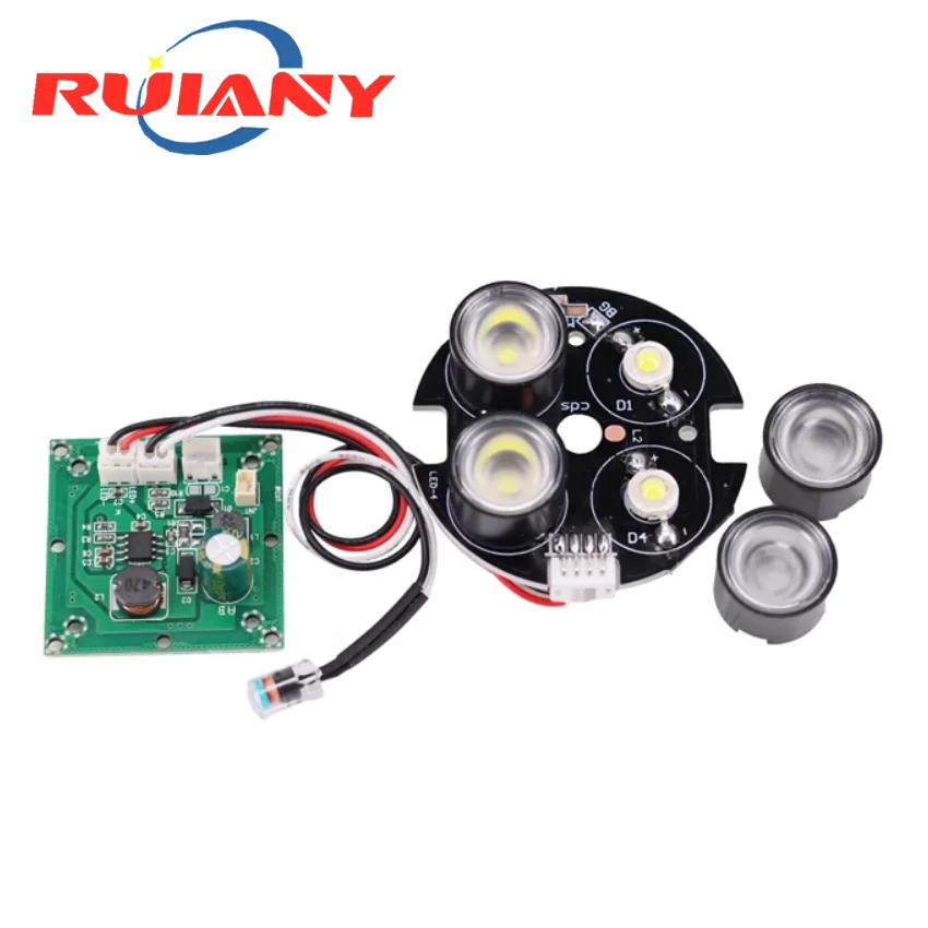 Monitoring goose protein light 4 lamp light board full color white light fill LED night vision search auxiliary light