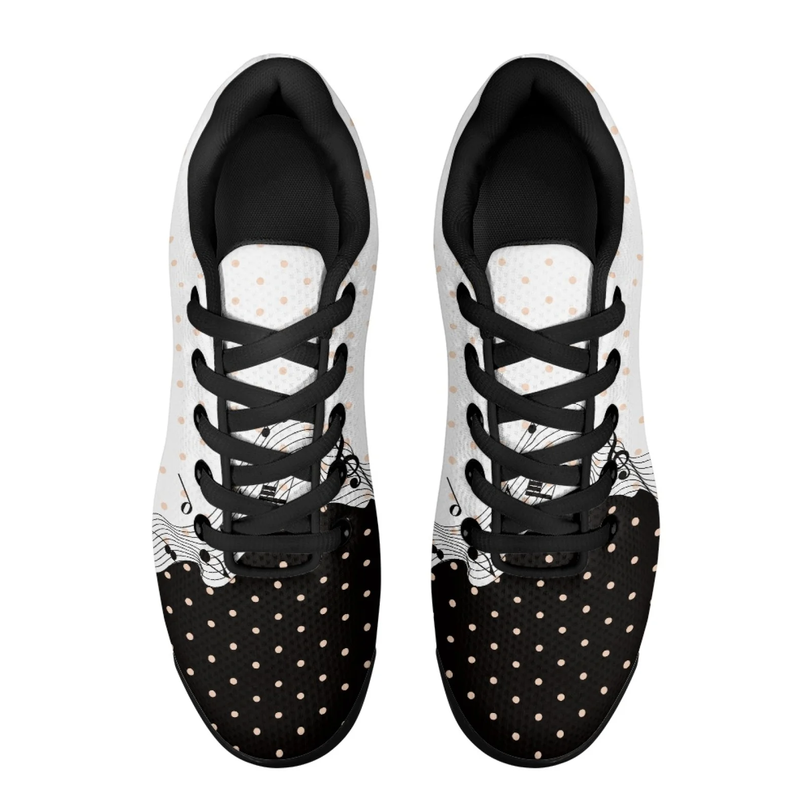 PENSTROLL Musical Notes & Polka Dot Fashion Training Athletic Shoes for Men Casual Walking, Breathable Tennis Fashion Sneakers