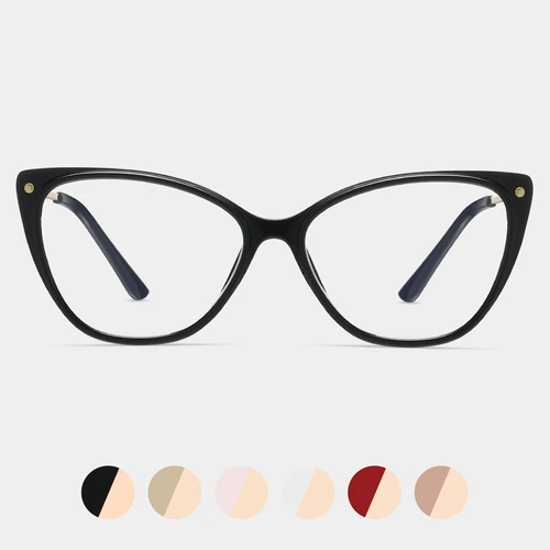 Imagen 2 del producto YIMARUILI moda mariposa TR90 aleación miopía gafas Retro ultraligero ojo de gato gafas graduadas ópticas marco mujeres 8700