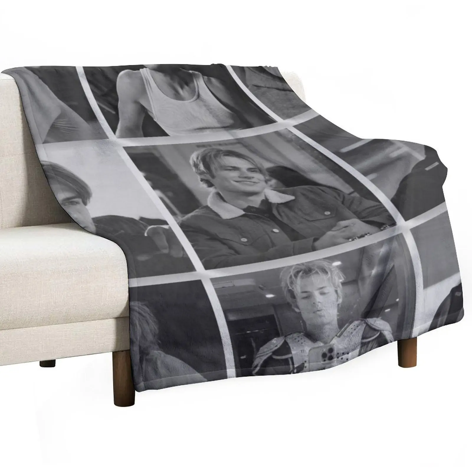 

Cole Walter Collage- Black and White- My Life with the Walter Boys Throw Blanket Loose bed plaid Beach Decorative Sofas Blankets