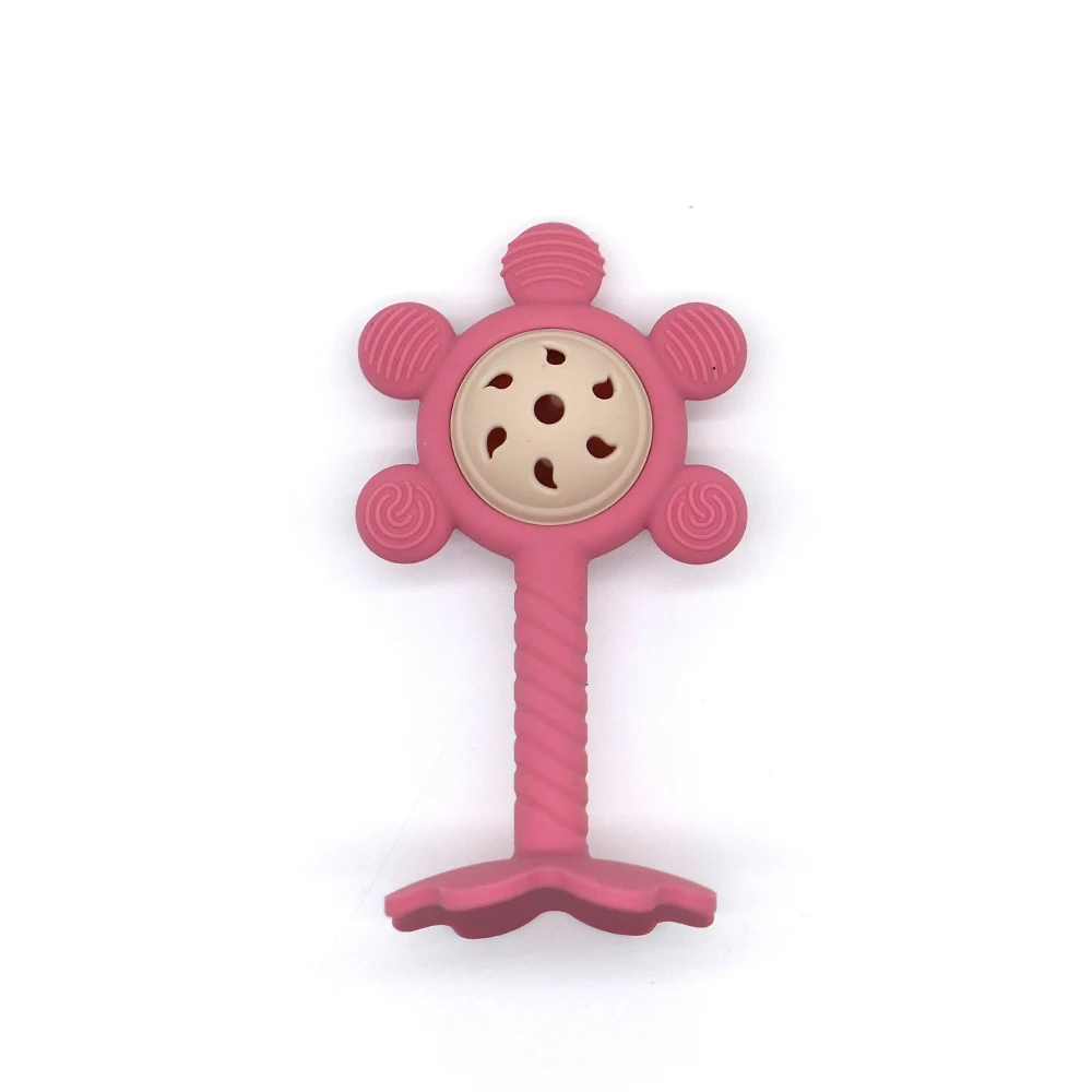 Rattle Toy Silicone Material Montessori-inspired Sensory Toy Ringing Sound Enhances Focus Suitable for Infants