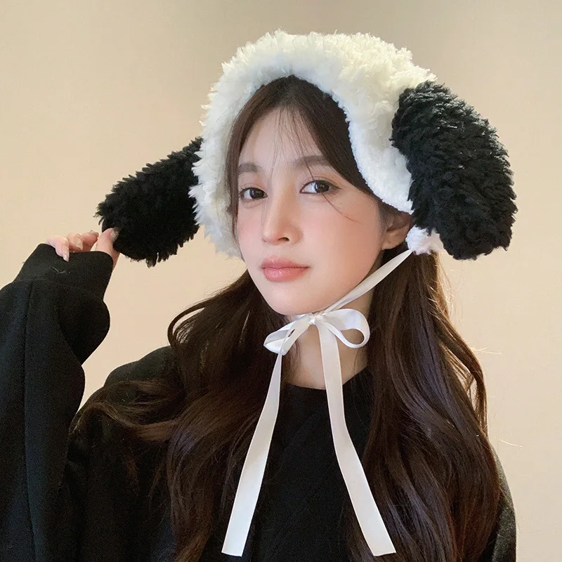 New Cartoon Puppy Earmuffs Sweet Style Autumn Winter Plush Thickened Warm Hat Earmuffs Christmas Present