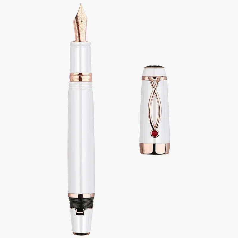

New Majohn X1 Resin Retractable Fountain Pen Iridium EF/Bent Nib Mini White / Black Pocket Ink Pen Short Writing Office Gift