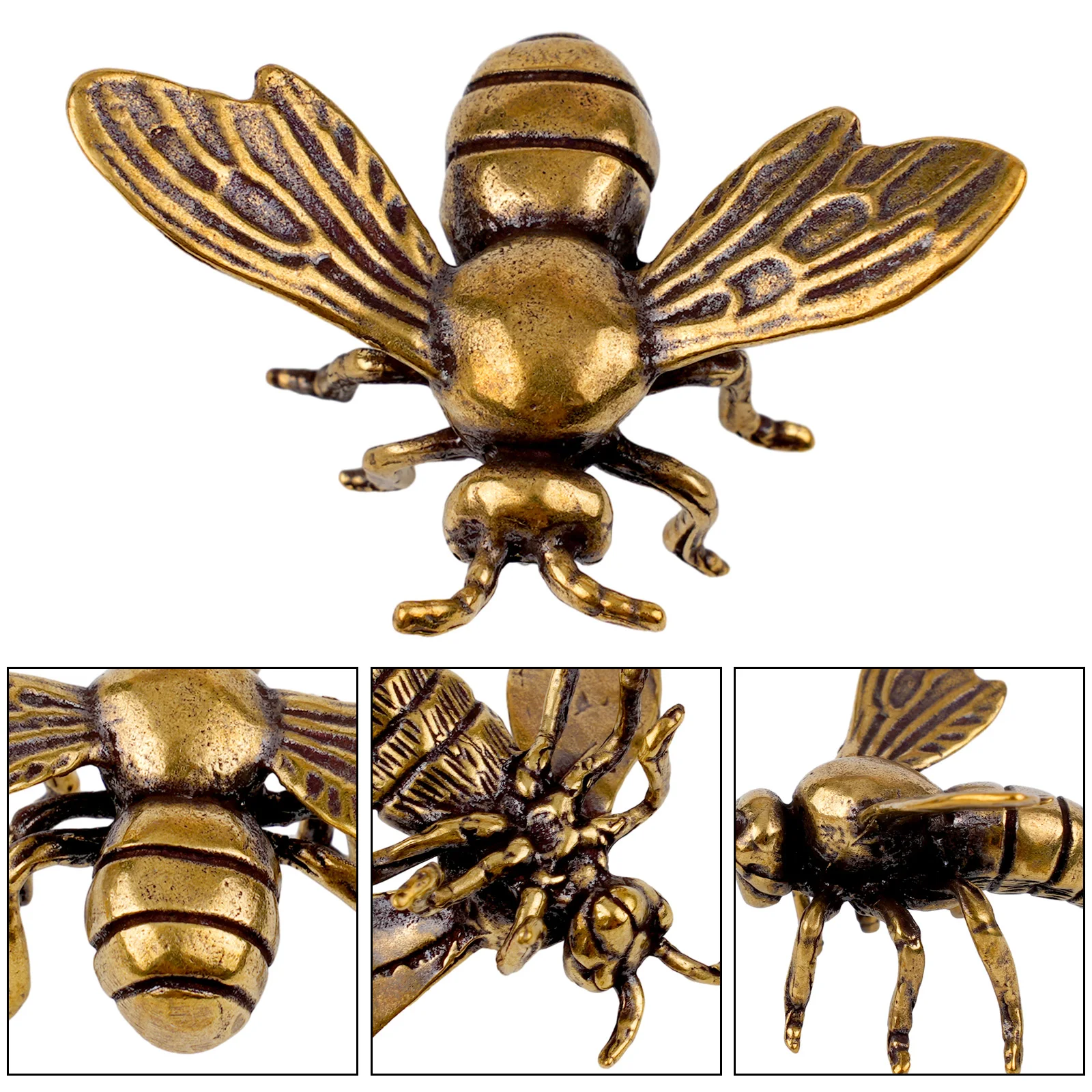 Cute Exquisite New Statue Bee Decoration High Quality Hot Sale Portable Figurines Solid 1pcs Bronze Handmade Mini