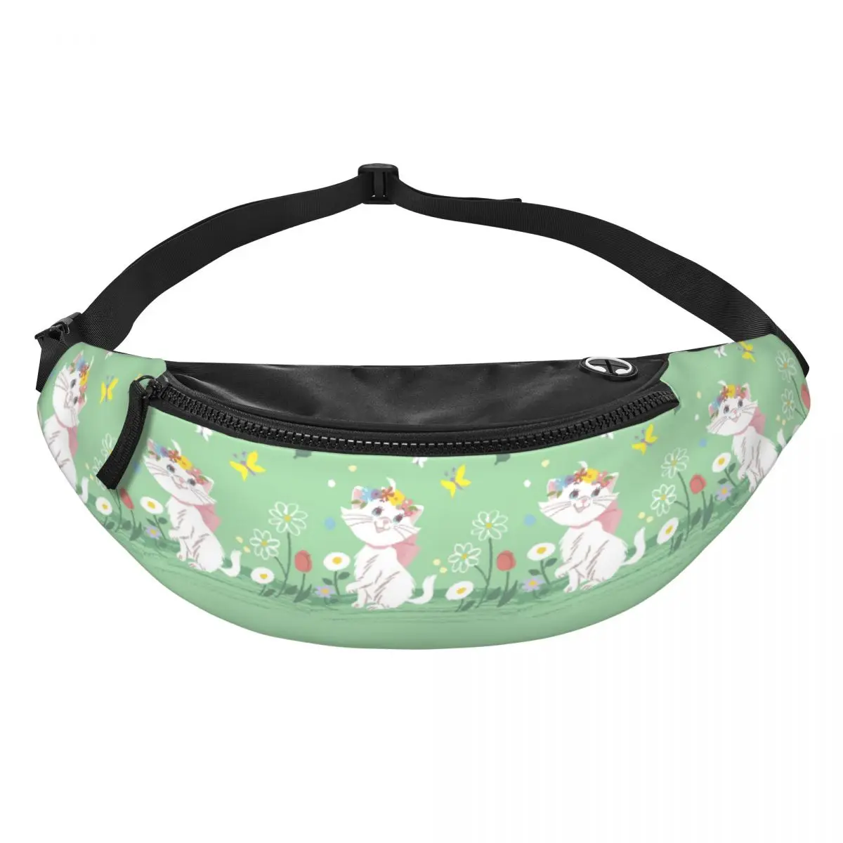 

Custom Cool M-Marie Cat Cartoon Fanny Pack for Cycling Camping Men Women Crossbody Waist Bag Phone Money Pouch