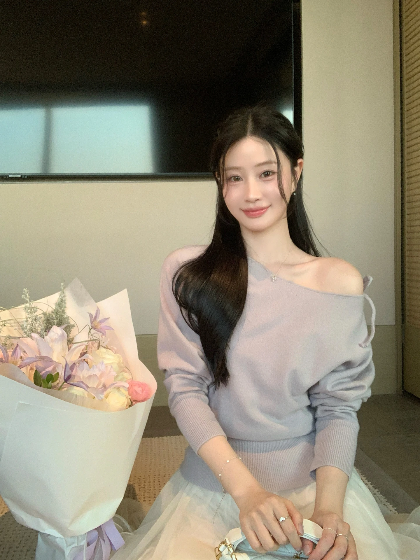 

Женский вязаный топ JeJuna из 100% шерсти с круглым вырезом, двухцветный, модный, нежный, с узлами