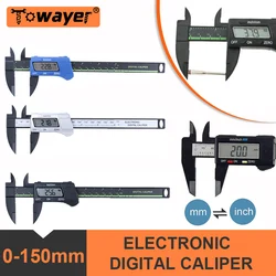 Dijital kumpas 6 inç LCD elektronik sürmeli kumpas 0-150mm ölçer Pachometer dijital mikrometre enstrüman ölçüm araçları