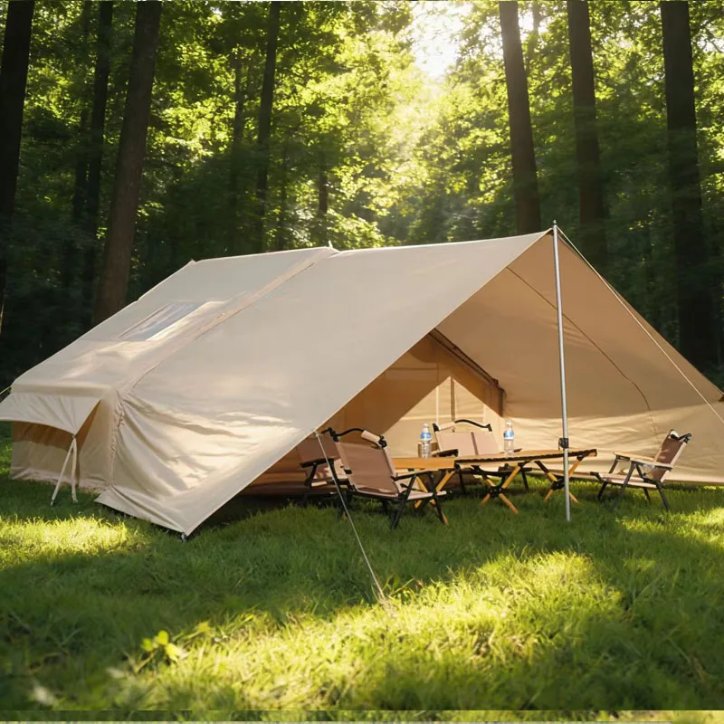 #￥Durable Waterproof Portable Inflatable Camping Tent Quick Setup 3-4 Person Capacity UV-ResistantFour-Season One Bedroom Living