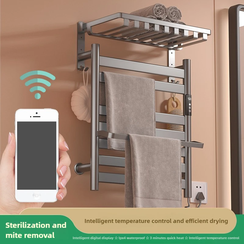 

Carbon Fiber Intelligent Electric Towel Rack for Household Bathroom Heating and Drying, Towel Rack for Storage and Heating
