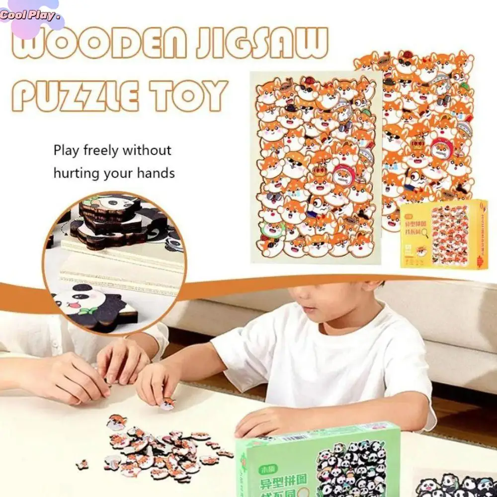 

Irregular Shaped Animal Cat Jigsaw Puzzles Wooden Panda Cartoon Shape Puzzles Crocodile Pig Animal Shape Puzzles Desk Decoration