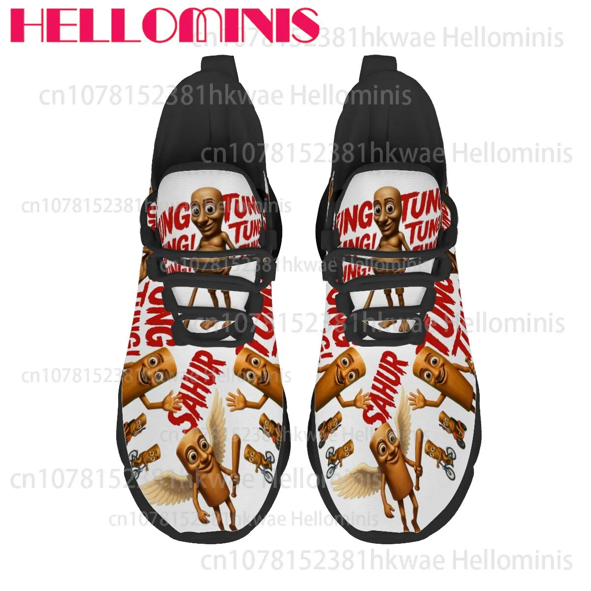 Picture 3: Tung Tung Tung Sahur Abstract Whimsical Print Casual Shoes Unisex Adult Soft Sole Lightweight Non-slip Trendy Casual Sneakers