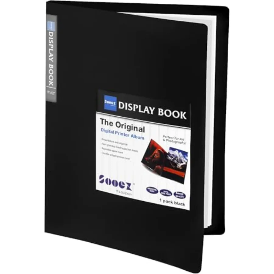 

30-Pocket Binder with Plastic Sleeves 9x12,Heavy Duty Art Portfolio Folder with Clear Sheet Protectors, Display 60 Pages, Prese