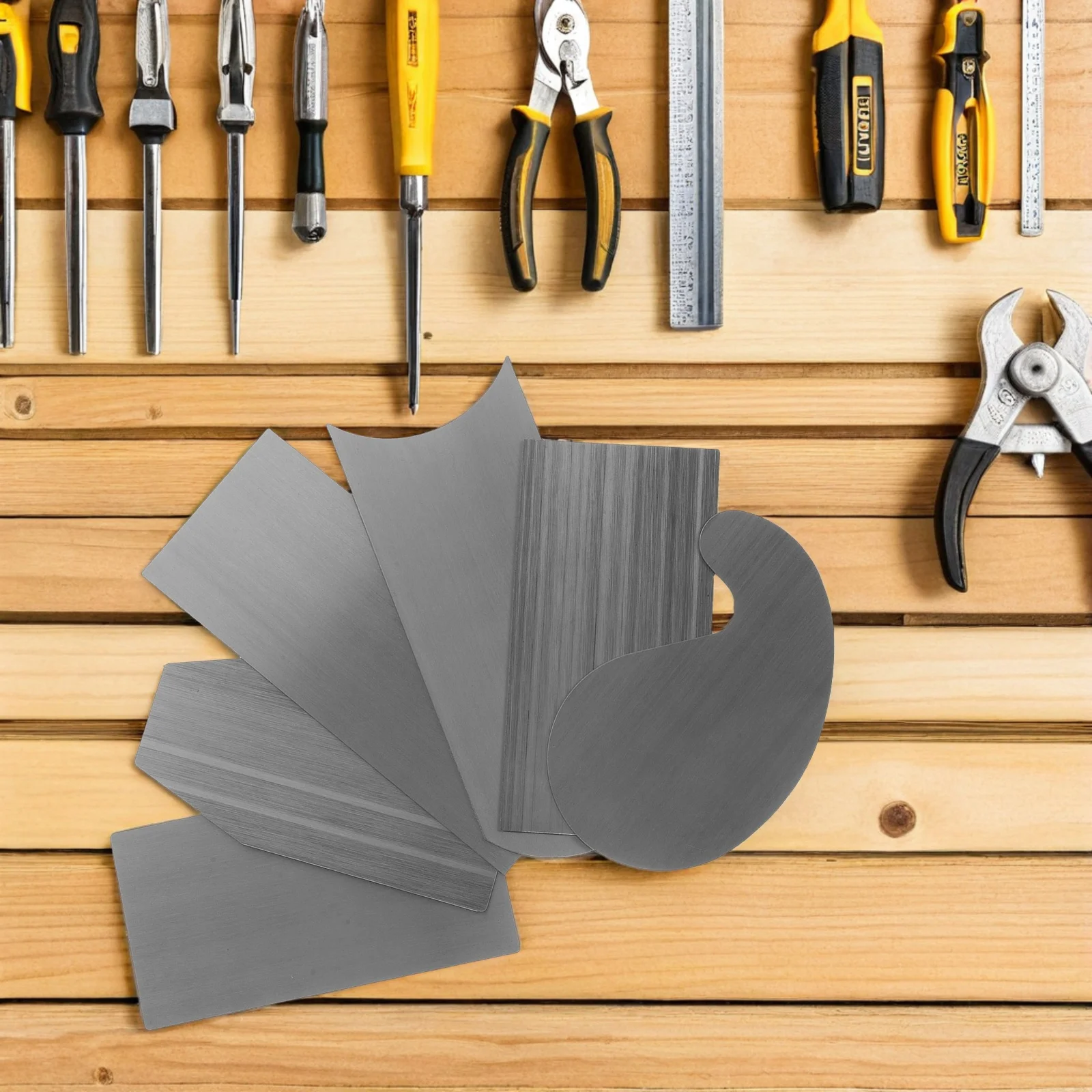 

2Sets Woodworking Card Scraper Multi-Shaped Steel Cabinet Scraping Tools for Precision Wood Finishing and DIY Cabinet Repairs