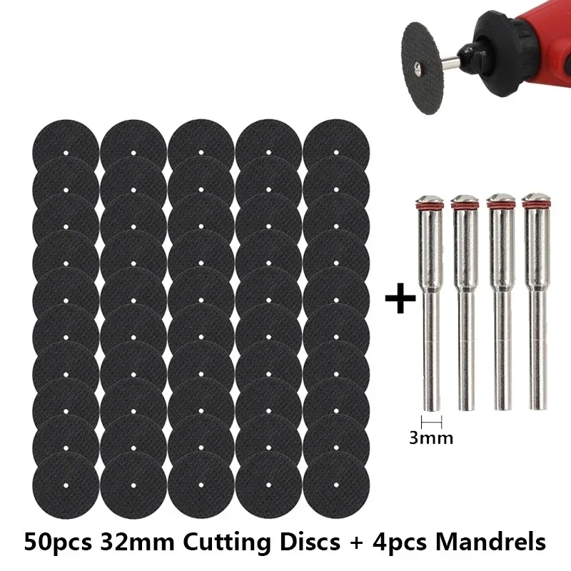 

54/110/108pcs Abrasive Cutting Disc 32mm With Mandrels Grinding Wheels For Dremel Accesories Metal Rotary Tool Saw Blade