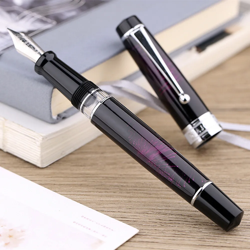 MAJOHN T5 قلم حبر المكبس المعدني إيريديوم EF/F/M بنك الاستثمار القومي طالب الكتابة الحبر هدية القلم للمدرسة مكتب لوازم مكتبية