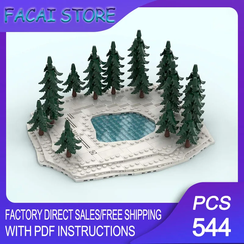 

Moc Building Bricks Modular Winter Snow Motorbike Diorama v2 Model Technology Blocks Christmas DIY Toy Construction Gifts