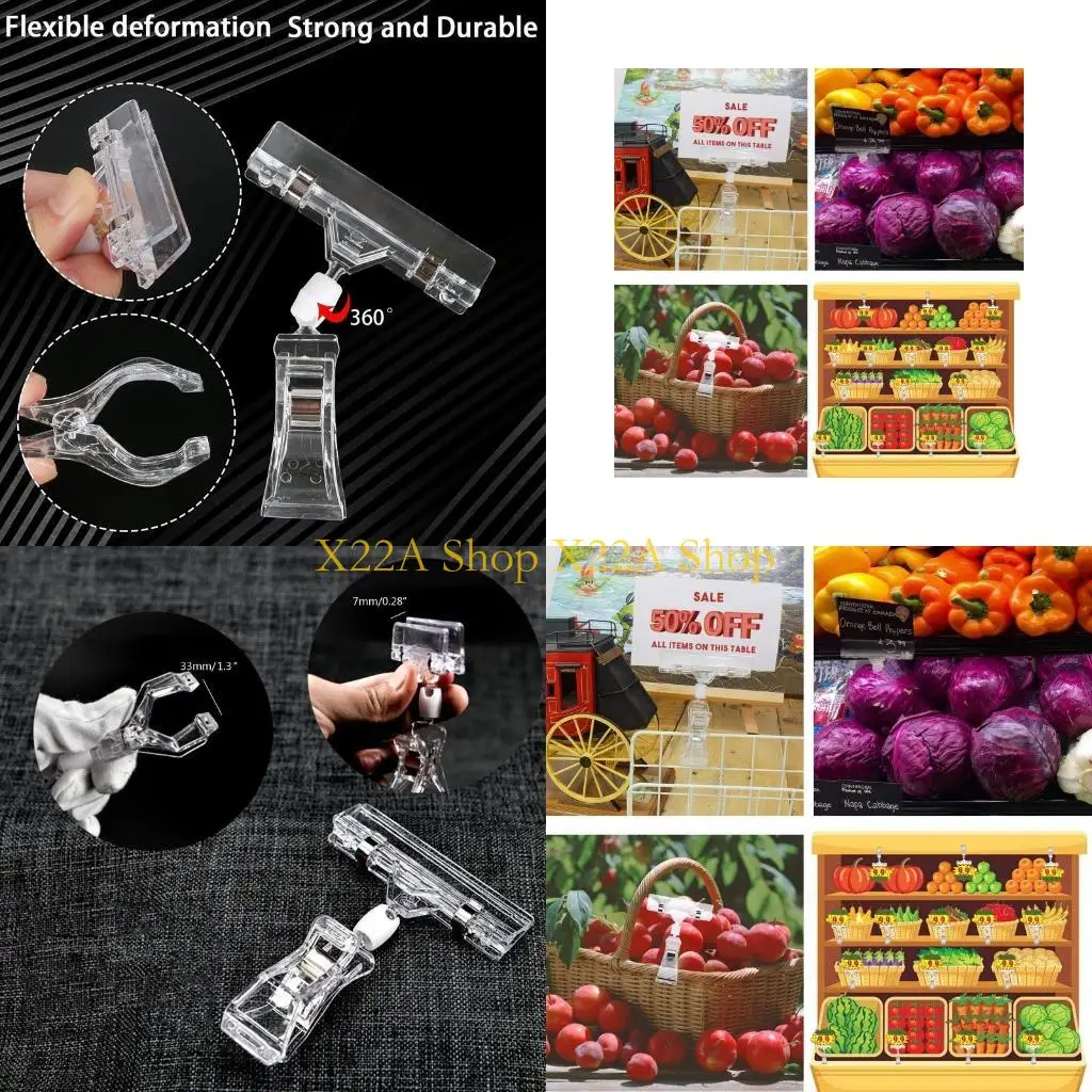 

Уникальный зажим для вывески товаров для стоек для визитных карточек, двухсторонний зажим для бирок для офиса