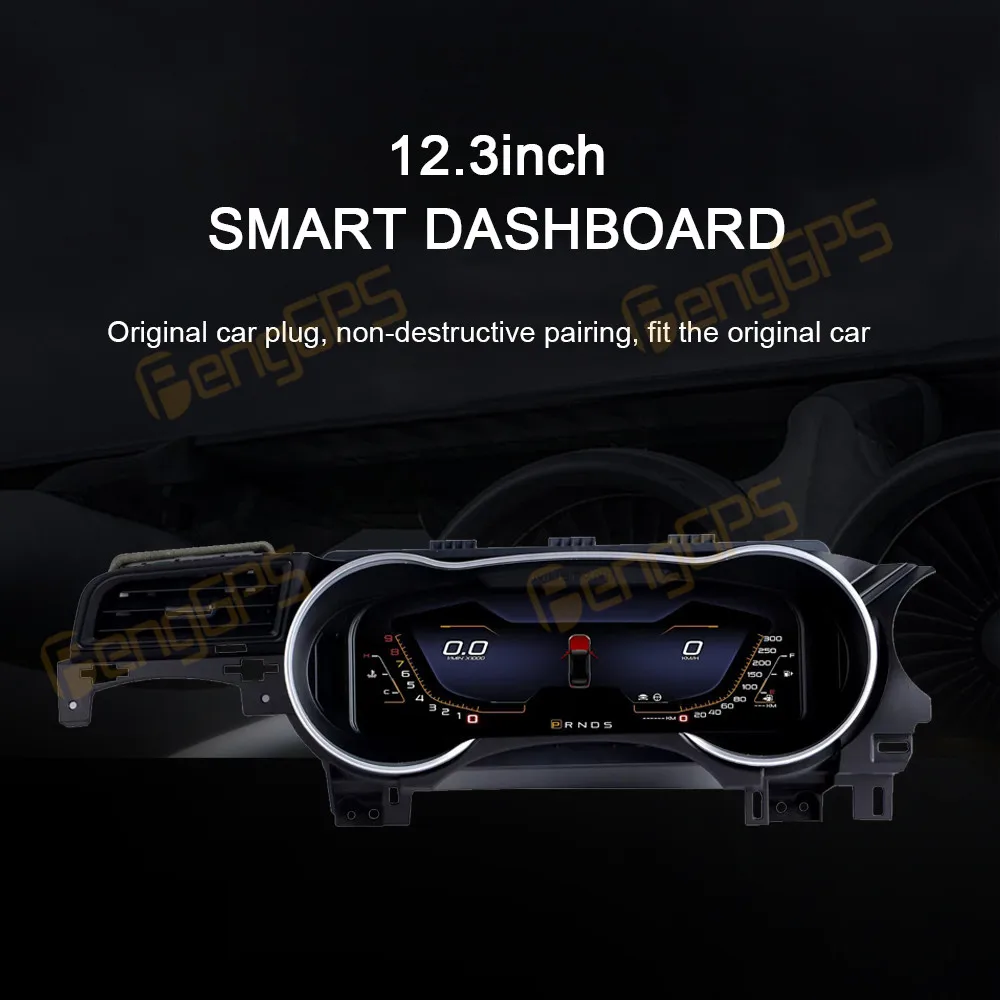 

12,3-дюймовый цифровой кластерный одометр, экран для Ford Mustang 2015-2021, виртуальный измеритель скорости кабины, приборная панель автомобиля