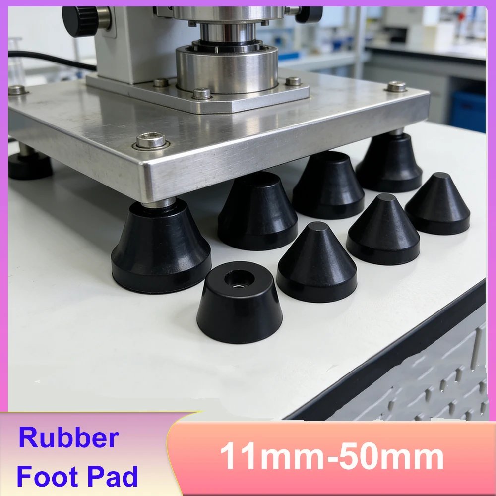 11mm-50mm Black Rubber Foot Pad Shock-Absorbing Anti Slip Furniture Foot Pad Table and Chair Leg Protection Furniture Hardware