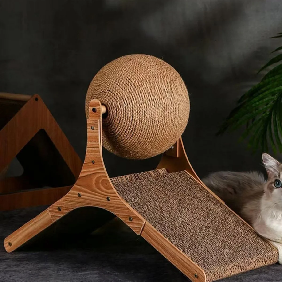 【2025{الإلكترونيات】{لوحة خدش للقطط بعجلة فيريس، كرة خدش للقطط، مبراة مخلب مقاومة للاهتراء، ألعاب ترفيهية للقطط