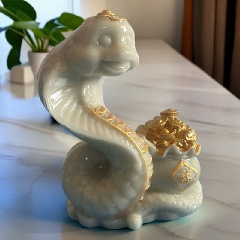 Luminous transshipment lucky twelve zodiac purple gold eagle snake ornament cobra living room office desktop decoration handicra
