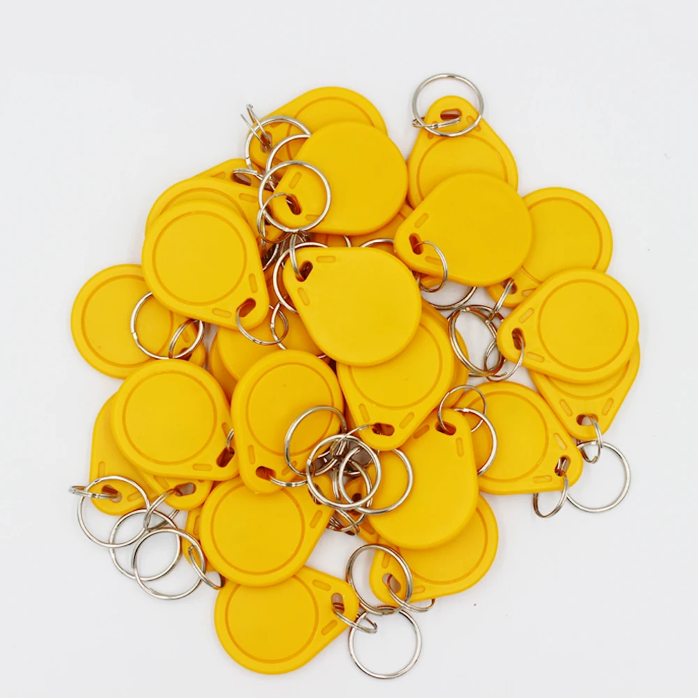 100pcs 13.56MHz IC M1 Keyfobs Tags Access Control RFID Key Finder Card Token Attendance Management Keychain