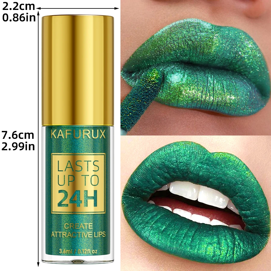 3 Farben Rauchgrüner Lippenstift-Stift Wasserfest Perlmutt-Metallic-Glitzer für Augen- oder Lippen-Make-up Werkzeug Geschenke Kosmetik – Detail 6