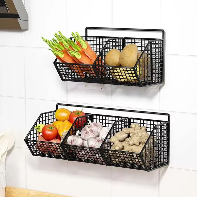 Kitchen garlic ginger storage rack, onion ginger garlic wall hanging rack, seasoning garlic ginger green onion hanging basket