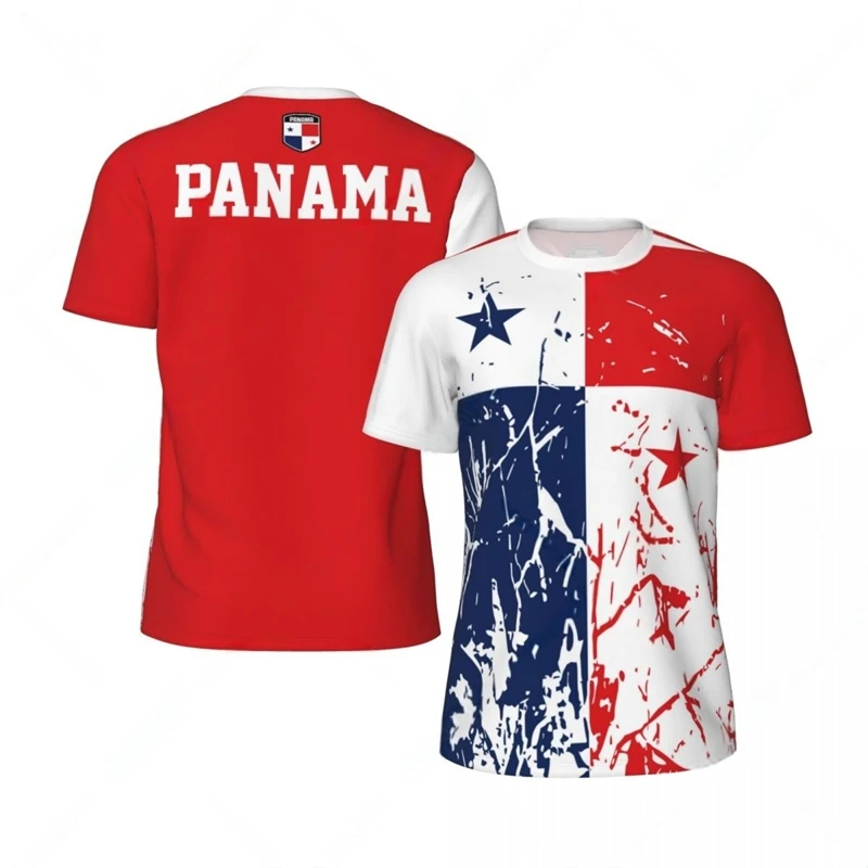 Fashion Panama Flag Graphic Football T Shirts Summer Trend 3D National Emblem Printed T-shirts Loose Breathable Sports Tees view 3