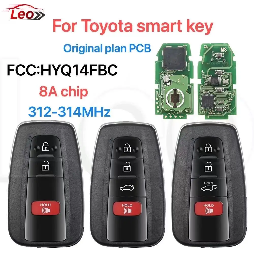 

Leo FCC ID:HYQ14FBC 312-314 МГц 8A-чип 0351-оригинальная плата P4:AAAA/A9A9 Умный дистанционный ключ для Toyota Camry и RAV4 после 2018 г.