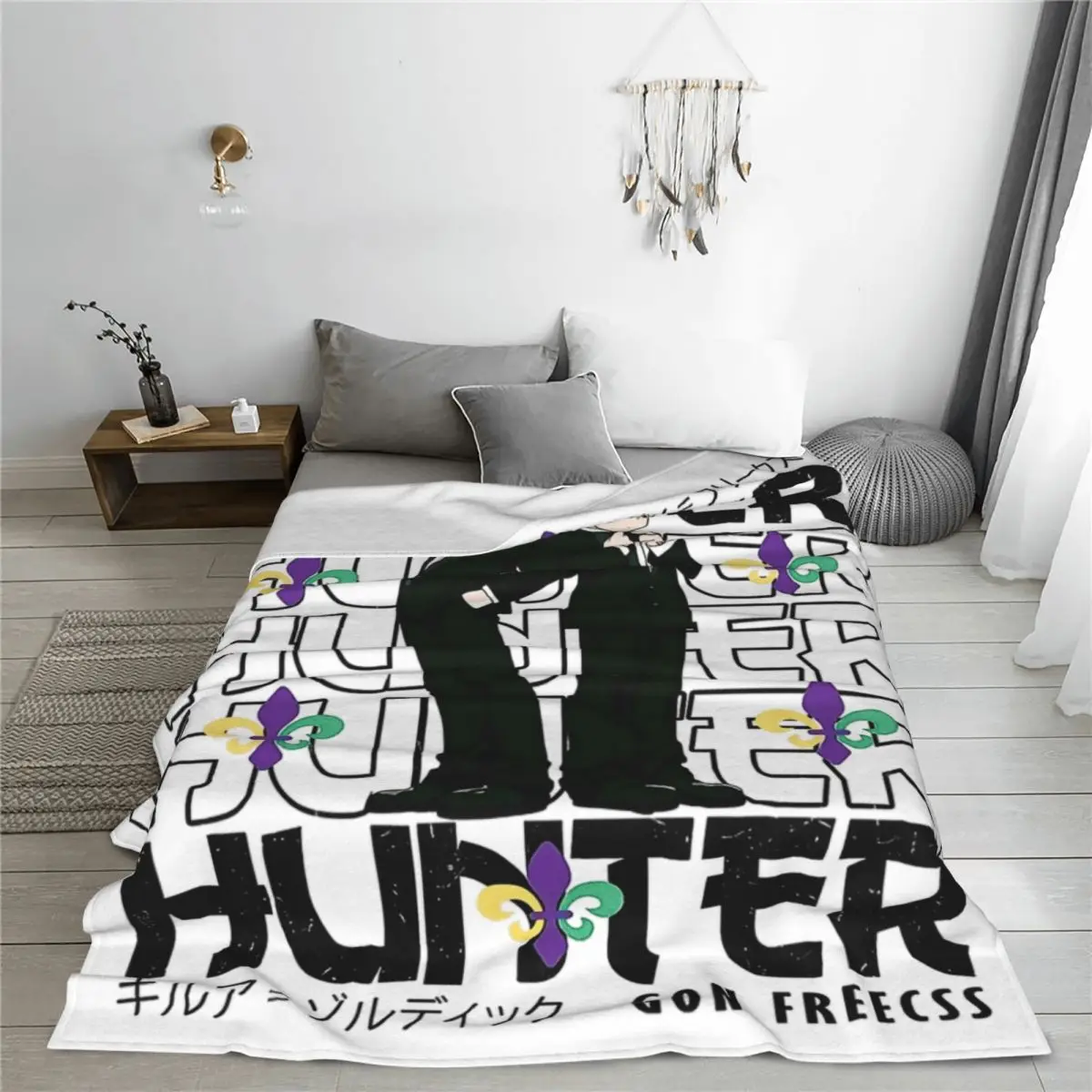 Hunter X Hunter Anime Killua Zoldyck Blankets Flannel Spring/Autumn Multi-function Super Soft Throw Blanket for Sofa Couch Quilt