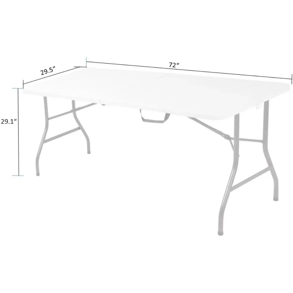 화이트 화강암 관광 테이블, 6 피트 접이식 하프 테이블, 피크닉 야외 정원 가구 세트, 캠핑 의자 책상 캠프, 무료 배송