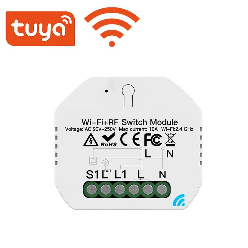 

Умный выключатель света Tuya, Wi-Fi выключатель с дистанционным управлением, работает с Alexa Echo Google Home