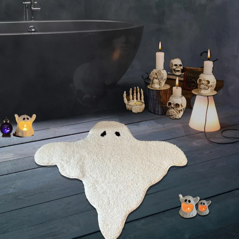 VIKAMA Halloween Bat Bathroom Mat, Soft and Absorbent Entryway Rug, Bedroom and Kitchen Non-Slip Carpet Home Decor