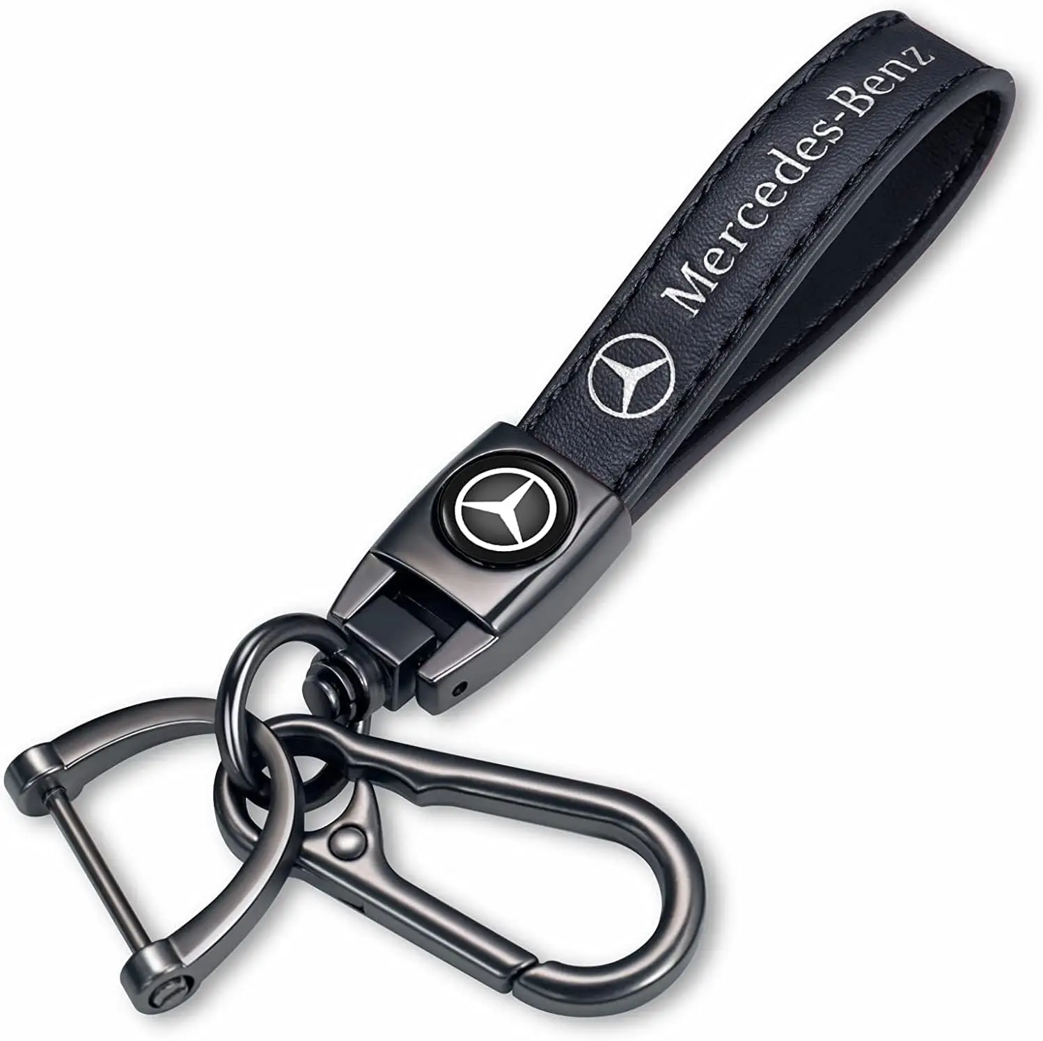 Leather Car Emblem Key Chain Ring Keyring Accessories for Mercedes Benz AMG W177 W176 X166 X167 C257 C218 X253 C118 C117 H247