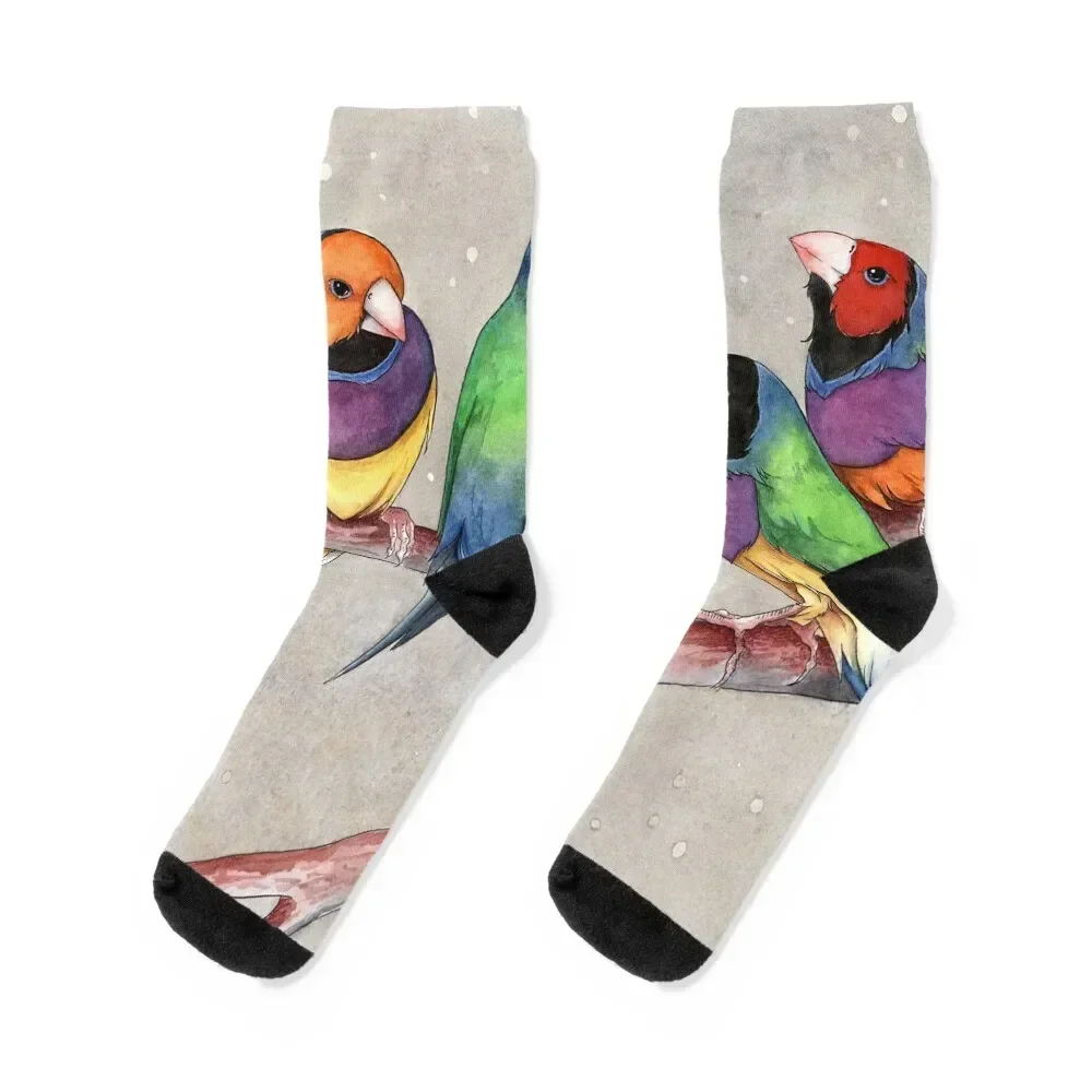 

Gouldian Finch Socks golf hip hop luxury sports stockings Women Socks Men's