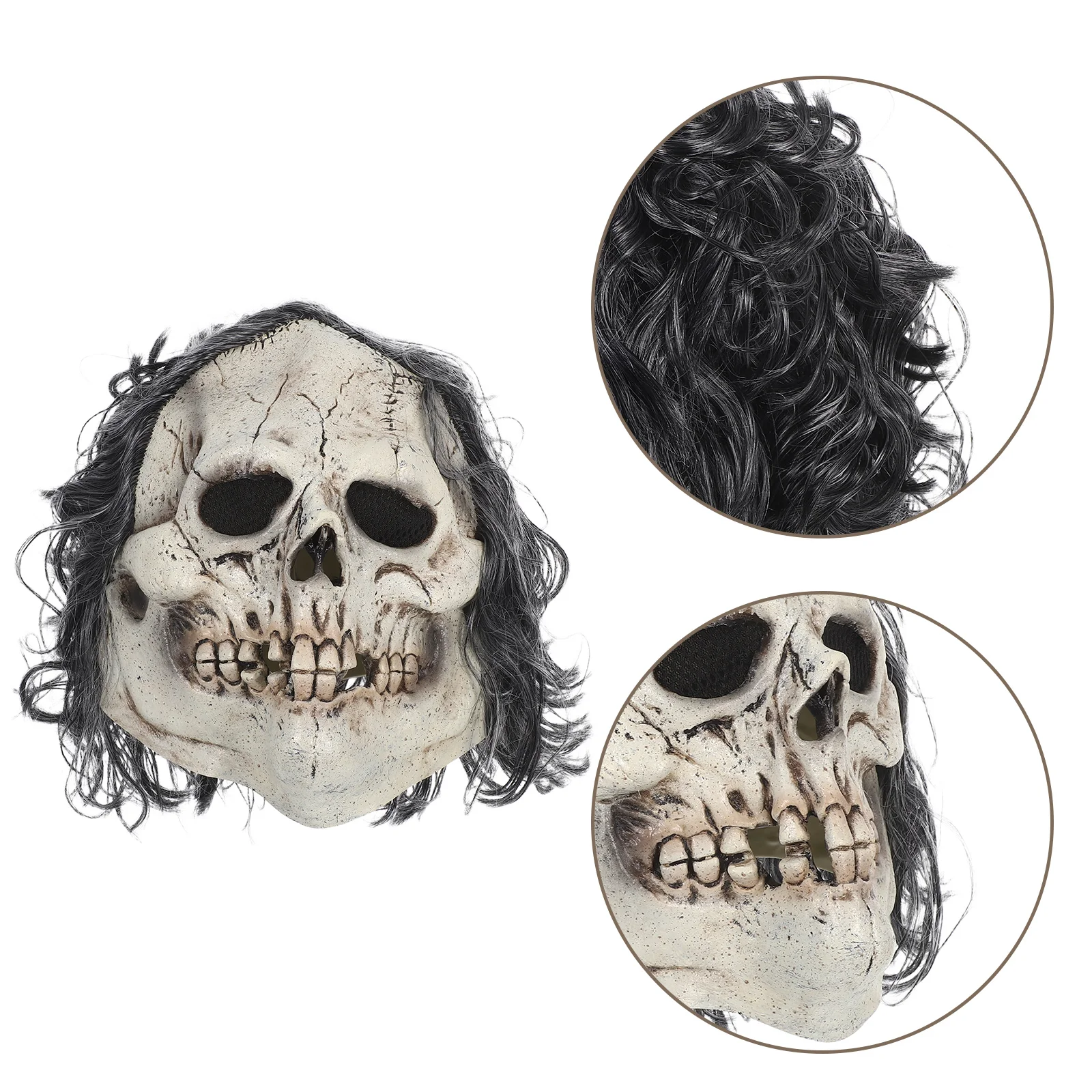 

Realistic Latex Skull Full Face Halloween Costume Adult Cosplay Scary Mask For Escape Rooms Haunted Houses Horror